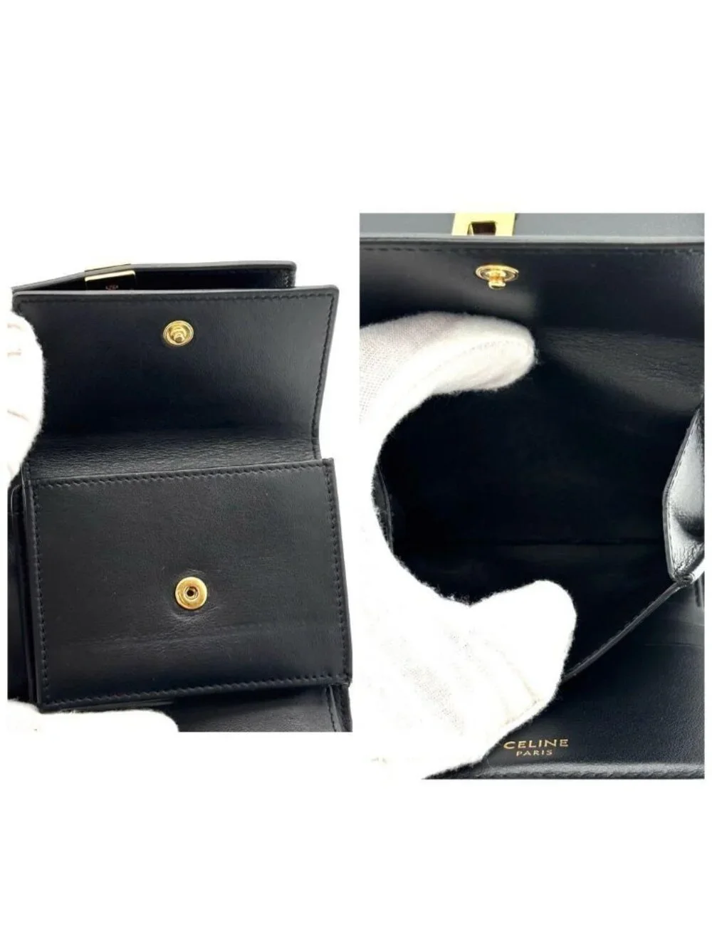 Celine Wallet Small Trifold Black